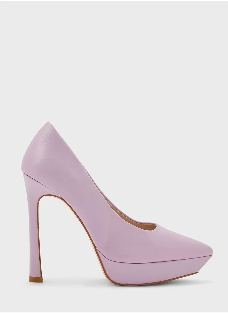 جينجر Satin Platform Pointed Pump