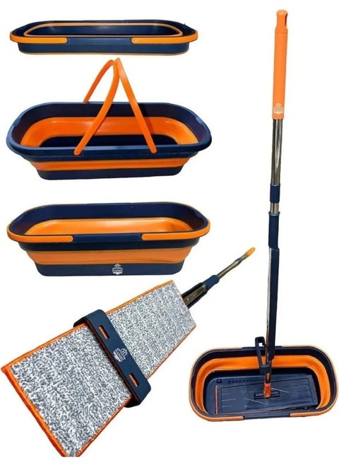 Self-Wringing Microfiber Cloth Mob Foldable Floor-Free Practical Mop