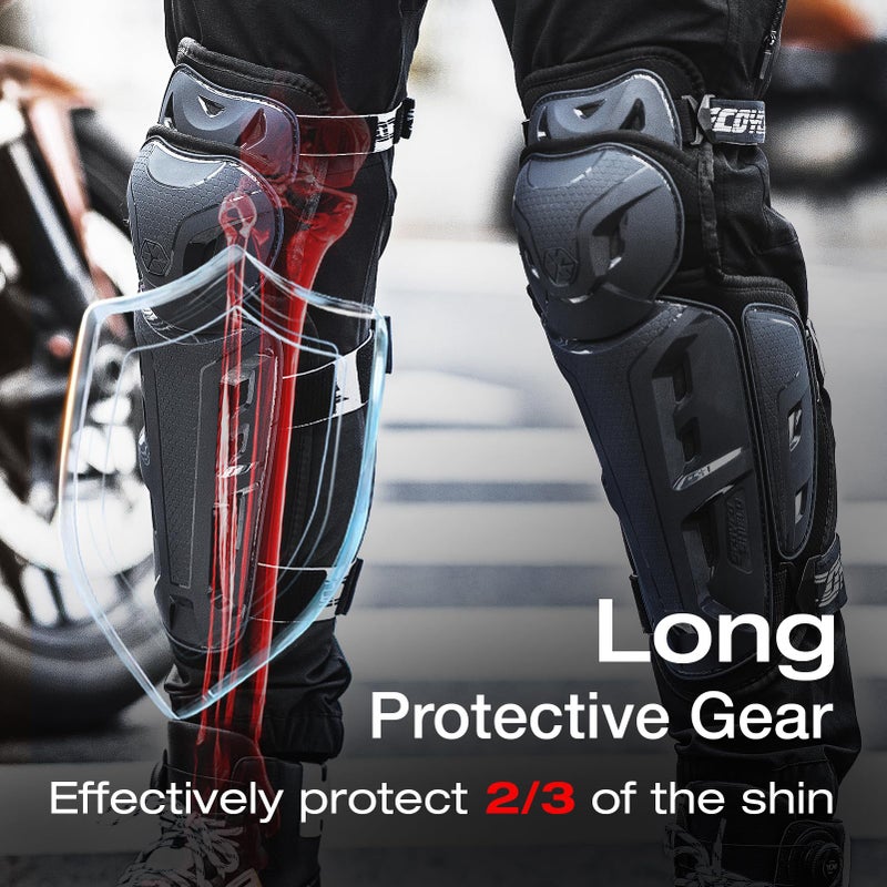 SCOYCO Motorcycle Knee Pads for Men - CE Level 1 Motocross Knee and Elbow Guards Protective Gear Armor with 45Â°-180Â° Knee Flexibility Design Adjustable Elastic Band - Image 4