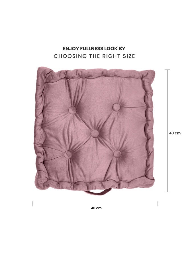 REST Box Cushion Seat Pad Premium Velvet Chair Pad Adults Chair Armchair Rose Gold 40cm x 40cm + 8cm