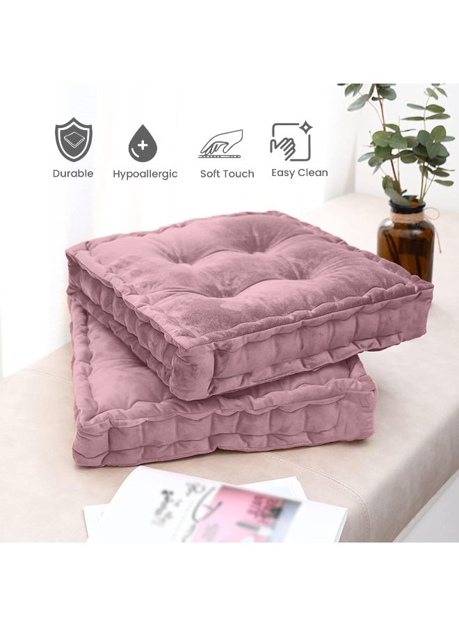 REST Box Cushion Seat Pad Premium Velvet Chair Pad Adults Chair Armchair Rose Gold 40cm x 40cm + 8cm