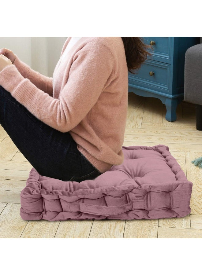 REST Box Cushion Seat Pad Premium Velvet Chair Pad Adults Chair Armchair Rose Gold 40cm x 40cm + 8cm