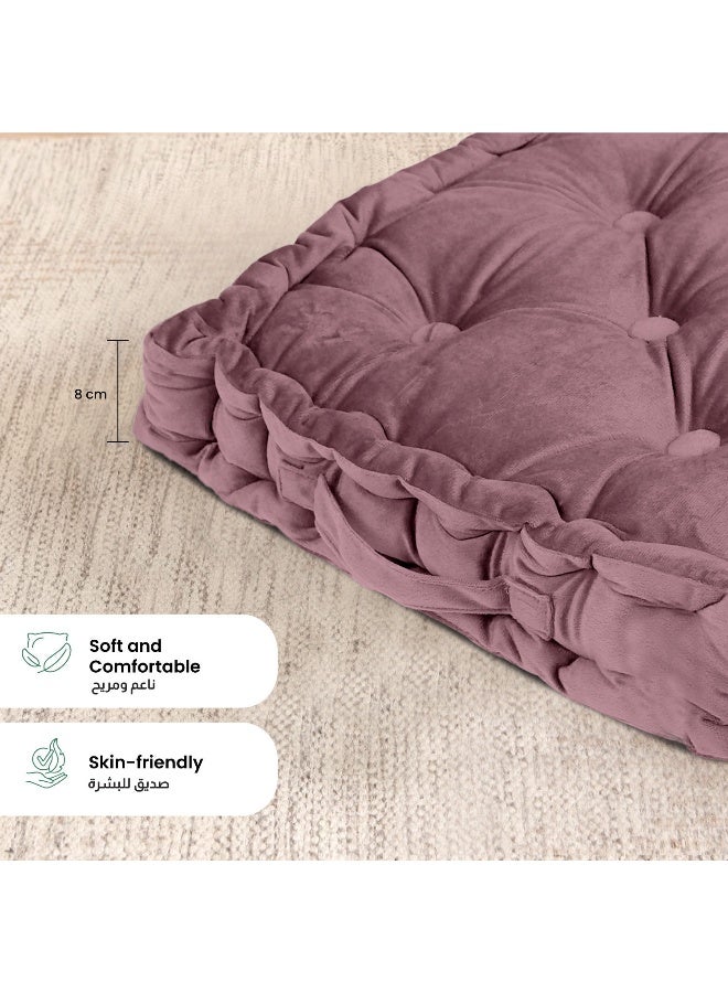 REST Box Cushion Seat Pad Premium Velvet Chair Pad Adults Chair Armchair Rose Gold 40cm x 40cm + 8cm