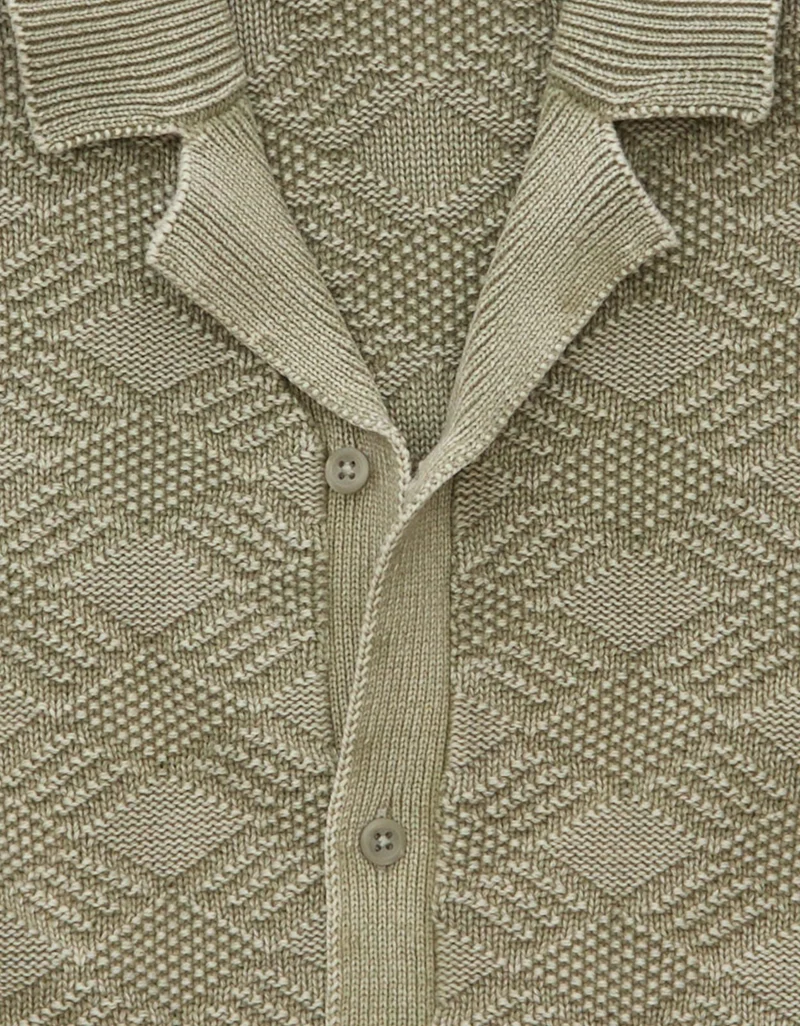 American Eagle  AE Garment-Washed Sweater Polo for Men | Best Price UAE