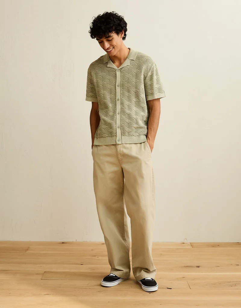 American Eagle  AE Garment-Washed Sweater Polo for Men | Best Price UAE