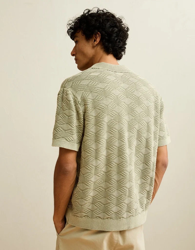 American Eagle AE Garment-Washed Sweater Polo