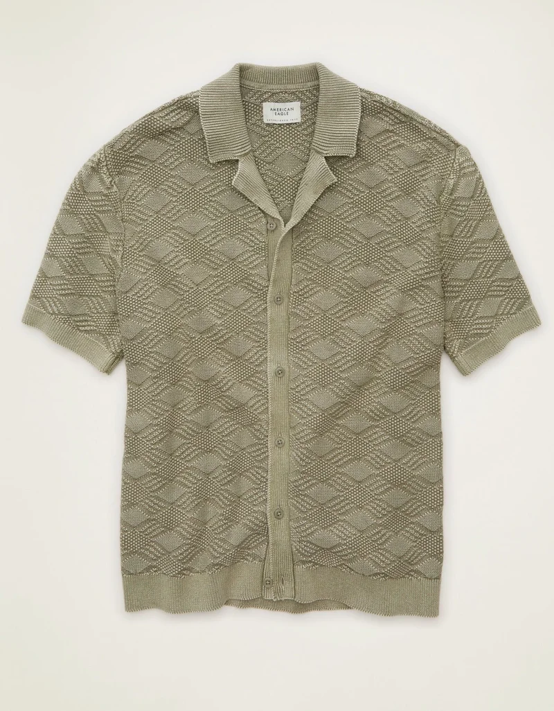 American Eagle  AE Garment-Washed Sweater Polo for Men | Best Price UAE