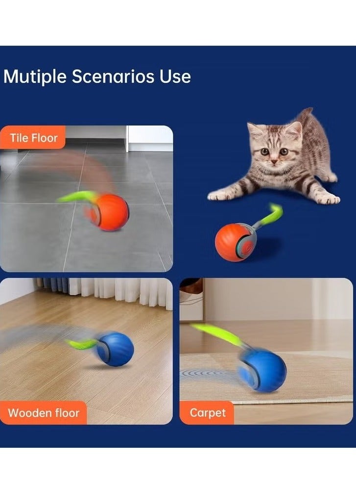 سبيدي تيل 2.0، لعبة سبيدي تيل للقطط، لعبة تفاعلية للقطط من الجيل الجديد 2025، ألعاب تفاعلية للقطط المنزلية، كرة لعبة متحركة أوتوماتيكيًا مع ذيل للقطط - Image 3