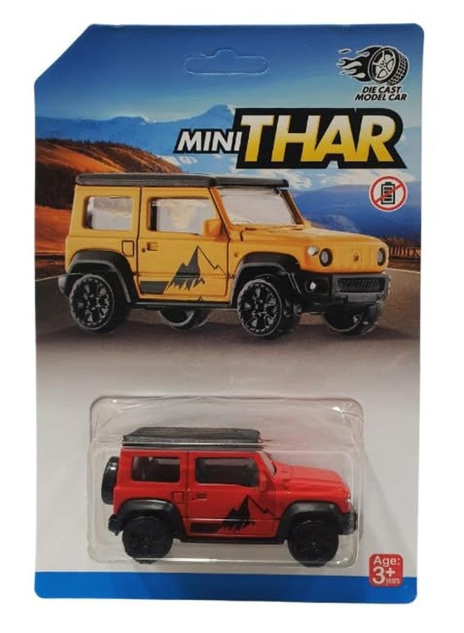 Space Enterprises Mini Die Cast Alloy Metal Model Car 1:64 Scale Size Toy Race Car Toy Vehicles Motor Vehicles for Kids Small Thar Jeep (Red) - Image 1