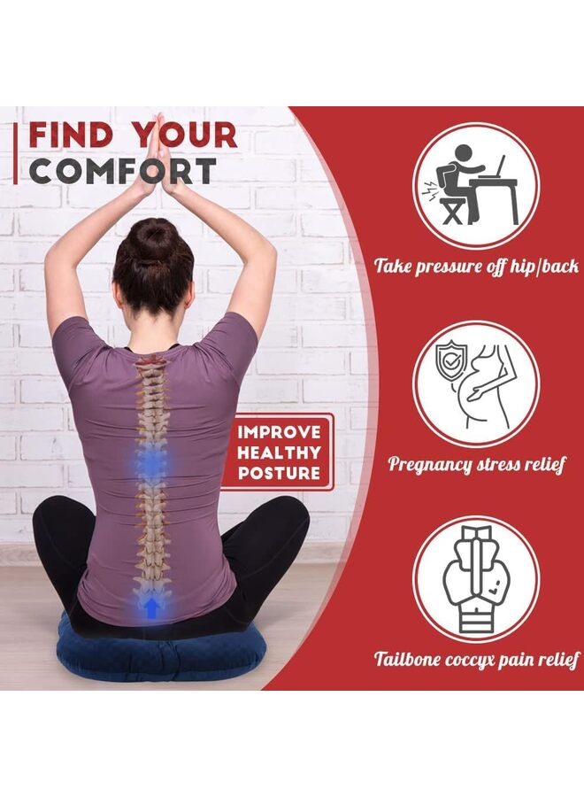 وسادة دونات - وسادة دونات قابلة للنفخ مقاس 18 بوصة لتخفيف آلام عظم الذنب - وسادة مقعد على شكل دونات للبواسير وقرح الفراش والتهاب البروستاتا - من الفلانيل الرمادي والفينيل (اللون: أحمر) - Image 2