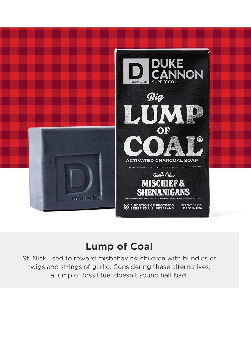 Duke Cannon Supply Co. Duke Cannon Supply Co. Big Lump of Coal Soap Bar for Men Holiday Edition (Bergamot & Black Pepper Scent) Superior Grade, Extra Large, Paraben-free, All Skin Types, 10 oz (3 Pack)  - Image 2