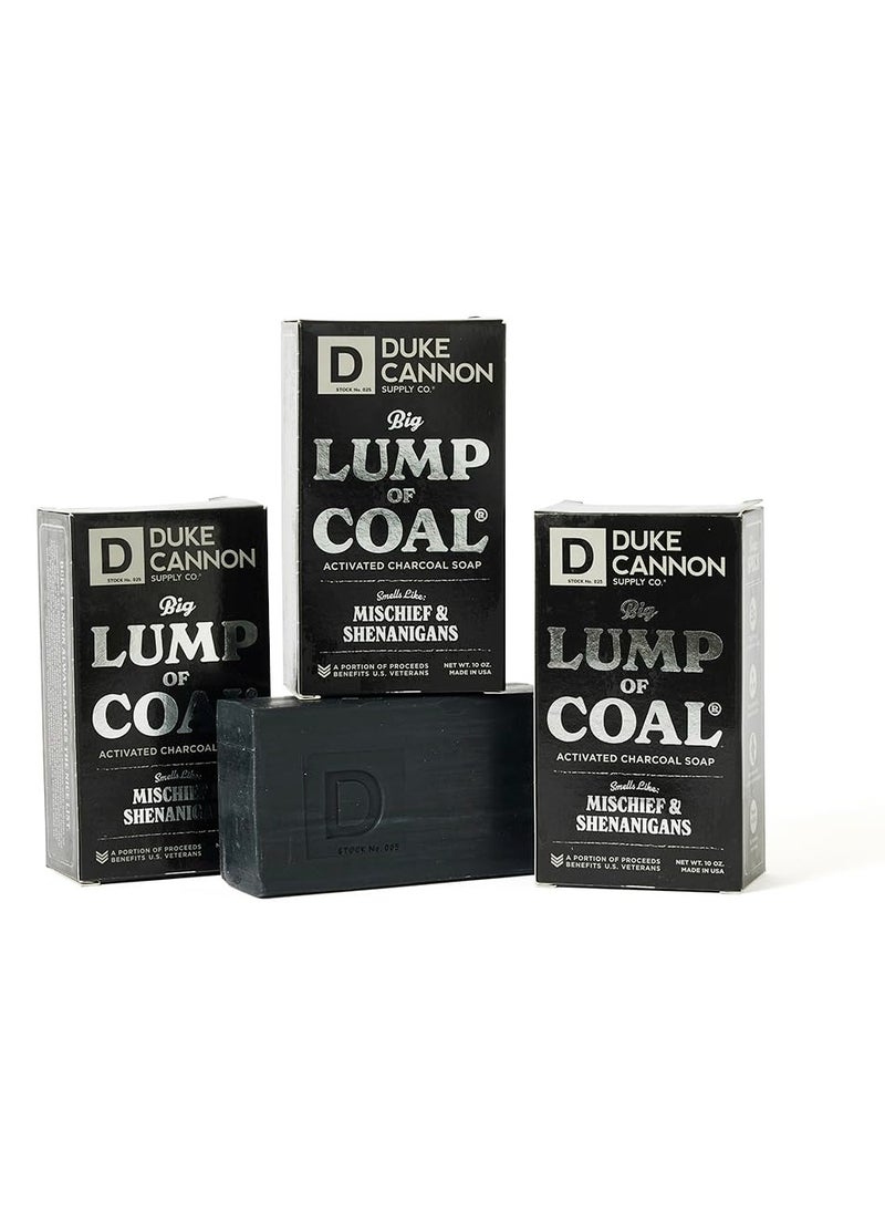 Duke Cannon Supply Co. Duke Cannon Supply Co. Big Lump of Coal Soap Bar for Men Holiday Edition (Bergamot & Black Pepper Scent) Superior Grade, Extra Large, Paraben-free, All Skin Types, 10 oz (3 Pack)  - Image 3
