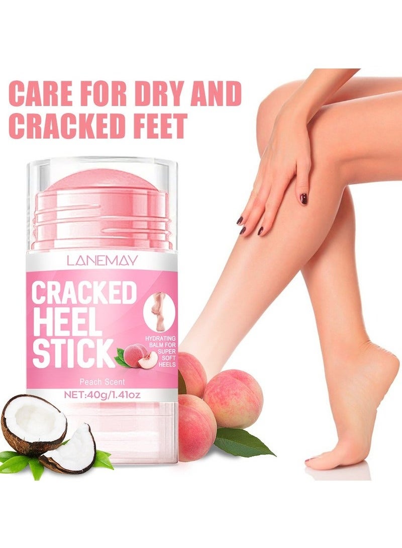LANEMAY Cracked Heel Repair Balm Stick for Dry Cracked Feet Treatment, Moisturizing Heel Balm Rolls On So No Mess Like Foot Cream or Foot Lotion, Rescues Cracked Feet, honey peach - Image 3