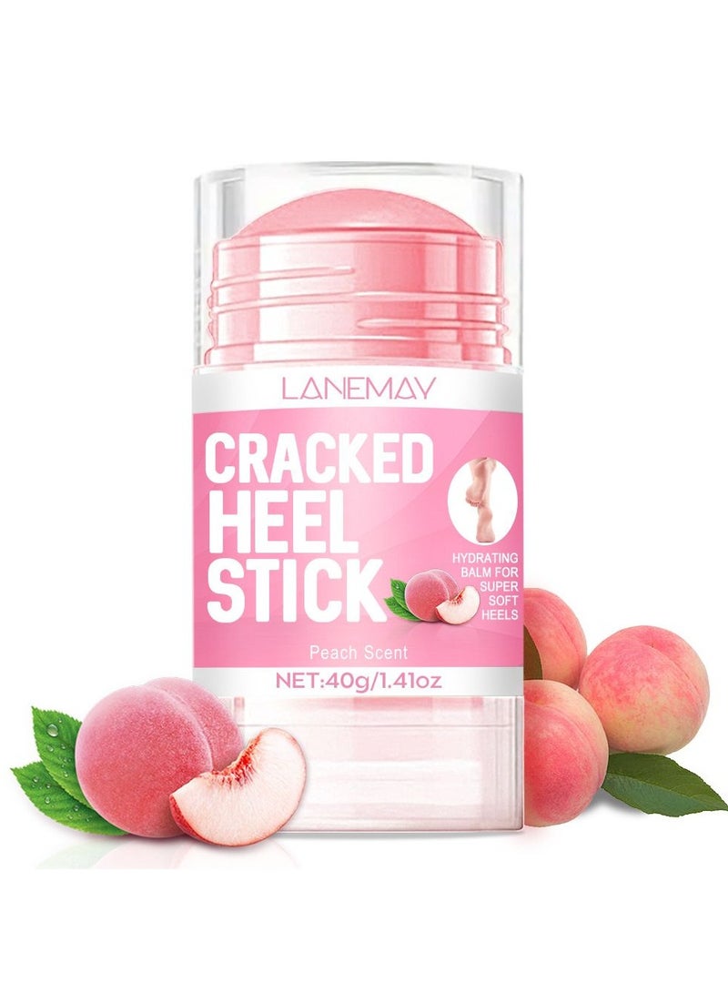 LANEMAY Cracked Heel Repair Balm Stick for Dry Cracked Feet Treatment, Moisturizing Heel Balm Rolls On So No Mess Like Foot Cream or Foot Lotion, Rescues Cracked Feet, honey peach - Image 1