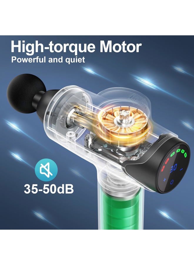 HeaDot Massage Gun Deep Tissue, Quiet Percussion Muscle Back Neck Head Body Shoulder Massager Tools for Athletes Pain Relief, Hand Held Massager (Gray)… - Image 3