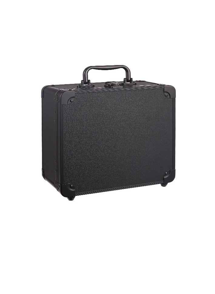general Large capacity cosmetic case Magnetic suction with lamp mirror Removable baffle cosmetics Portable portable cosmetic travel storage case - Image 2