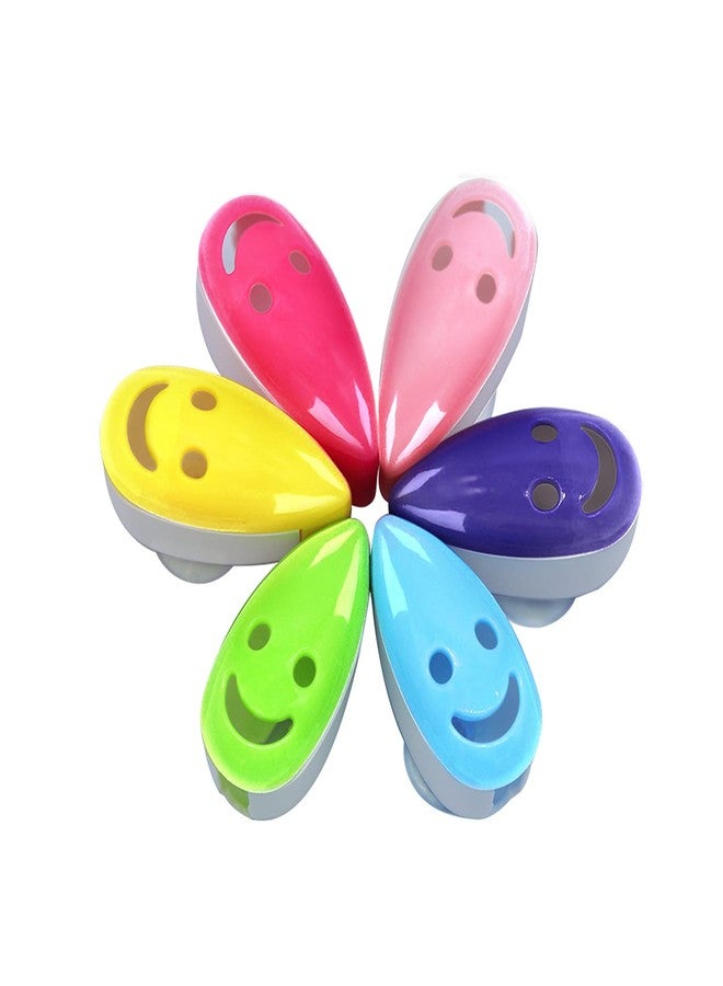 VADOO 6Pcs Toothbrush Head Cover Cap Suction Cup Toothbrush Case Portable Toothbrush Protector Holder (Random Color - Image 1