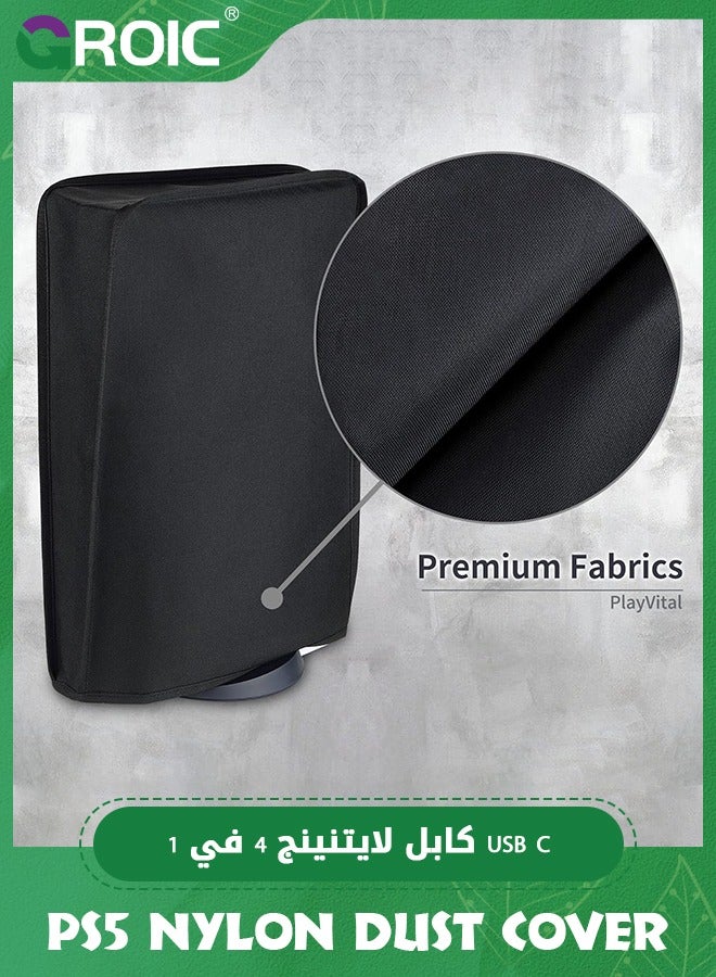 GROIC Black Nylon Dust Cover for PS5, Soft Neat Lining Dust Guard for PS5 Console, Anti Scratch Waterproof Cover Sleeve for ps5 Console Digital Edition & Disc Edition  - Image 5
