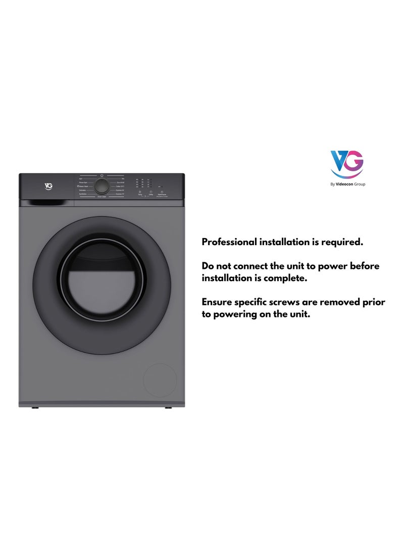 VG VG 8Kg Front Load Washing Machine with BLDC Invertor Motor, 12 Programes and 1200 RPM-VG-80FLGS  - Image 4