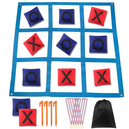 Kanosan Outdoor Giant Tic Tac Toe Games for Kids Adults and Family Large Carnival Yard Lawn Bean Bag Toss Game Outside Field Day Birthday Party Backyard Easter Fall Festival Beach Fun Games - Image 1