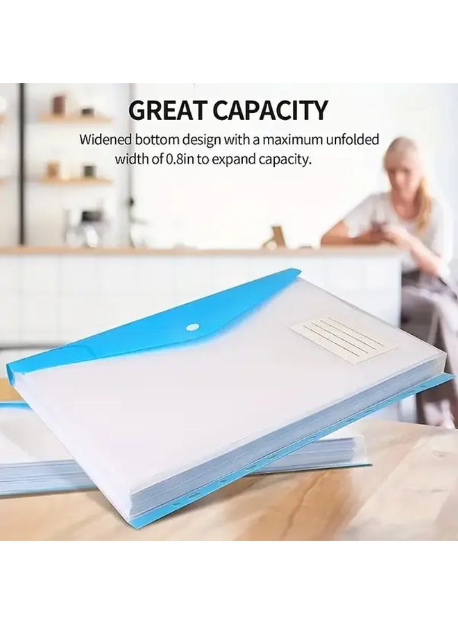 6 Pack Mixed Colors A4 Expandable Loose Leaf File Folders 11 Hole Punch Portable Organizer - Image 2