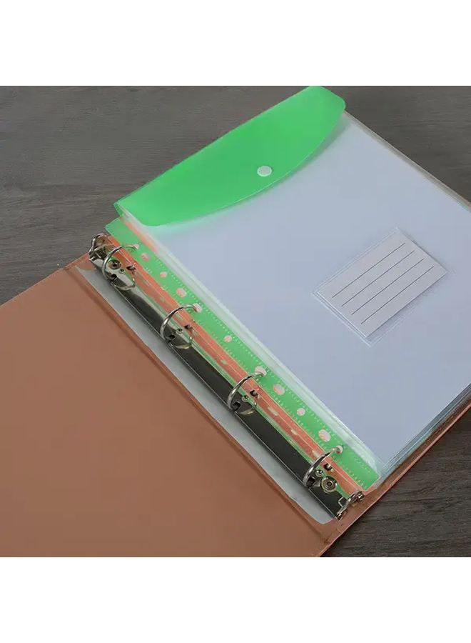 6 Pack Mixed Colors A4 Expandable Loose Leaf File Folders 11 Hole Punch Portable Organizer - Image 5