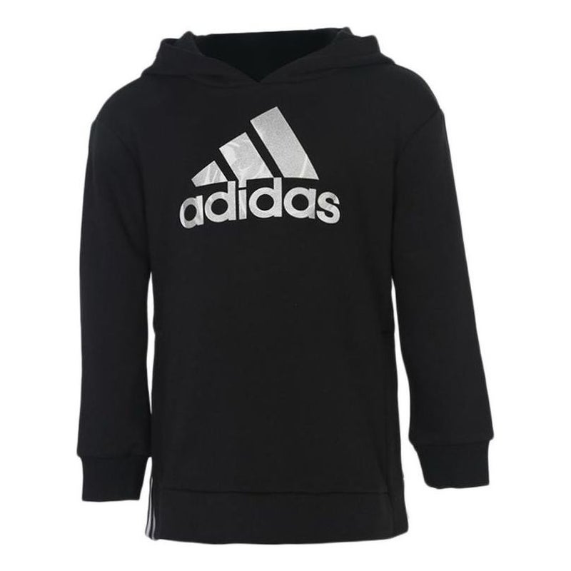 Adidas (GS) adidas Glam On Oversize Hoodie Asia Sizing 'Black White' - Image 1