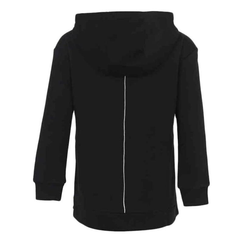 Adidas (GS) adidas Glam On Oversize Hoodie Asia Sizing 'Black White' - Image 2