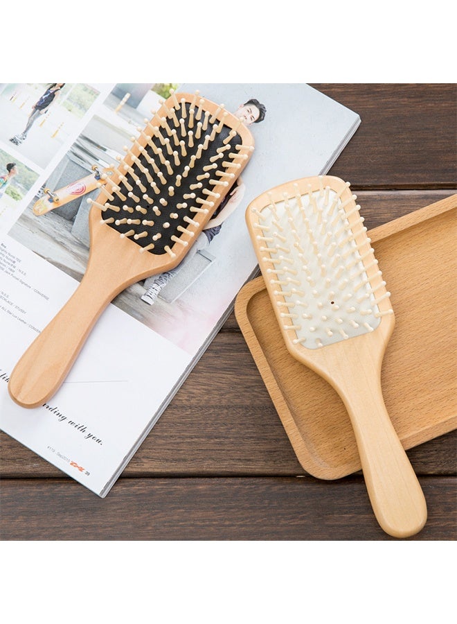 فرشاة شعر خشبية مشط كبير مع فرشاة تدليك فروة الرأس الطبيعية المستديرة للرجال والنساء جميع أنواع الشعر مقبض مصقول تفكيك وتحفيز - Image 5