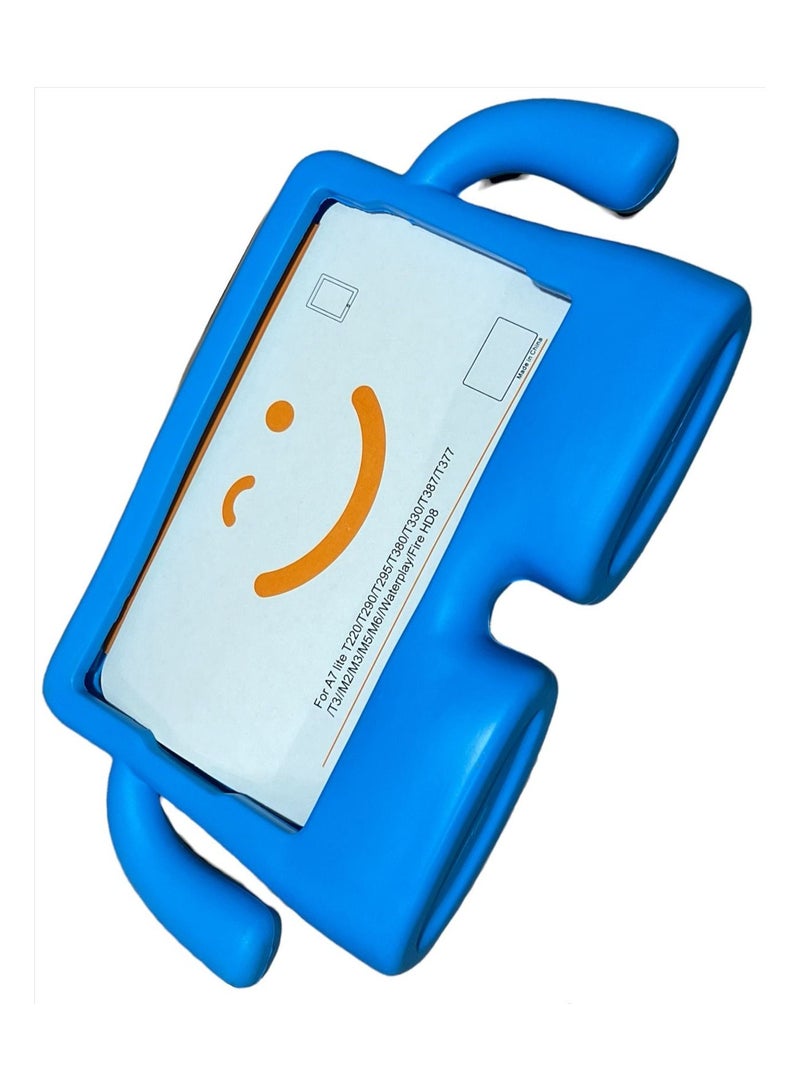 Case Cover For Samsung Galaxy Tab A7 lite 8.7 Inch 2021 (-T225 / -T220), Cartoon Shockproof Kids Case Stand Blue