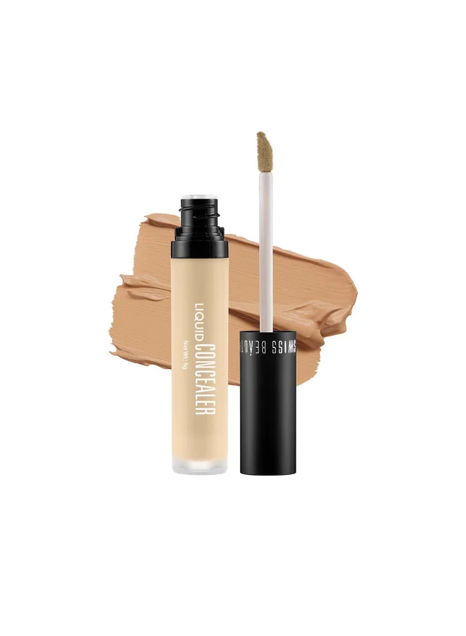 Swiss Beauty Swiss Beauty Liquid Light Weight Concealer With Full Coverage, Easily Blendable Concealer For Face Make-Up With Matte Finish | Shade- 04 Medium - Beige, 6g
