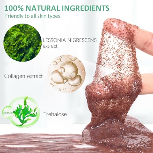YMEYFAN Pure Natural Seaweed Collagen Face Mask Powder, Fragrance-Free, Paraben-Free, Vegan Face Mask Skincare, Algae Seed Mask for Deep Hydrating Purify, Beauty Salon Spa Use for Jelly Mask (500G/17.6oz) - Image 4