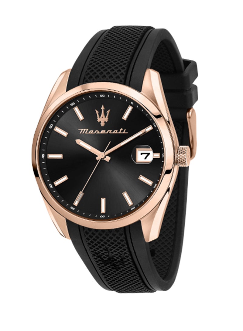 Maserati Men's Black Sunray Dial Black Silicone Watch - 43 MM - R8851151002 - Image 1