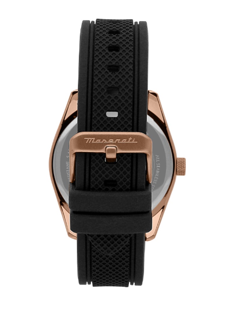 Maserati Men's Black Sunray Dial Black Silicone Watch - 43 MM - R8851151002 - Image 3