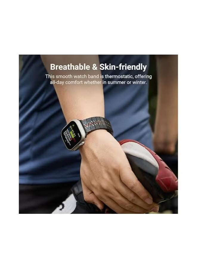 PITAKA Apple Watch Band Compatible with Apple Ultra/SE/9/8/7/6/5/4/3/2/1, Adjustable with Aramid & 100% Carbon Fiber Apple Watch Band - Modern Rhapsody - Image 5