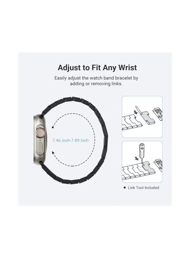 PITAKA Apple Watch Band Compatible with Apple Ultra/SE/9/8/7/6/5/4/3/2/1, Adjustable with Aramid & 100% Carbon Fiber Apple Watch Band - Modern Rhapsody - Image 2