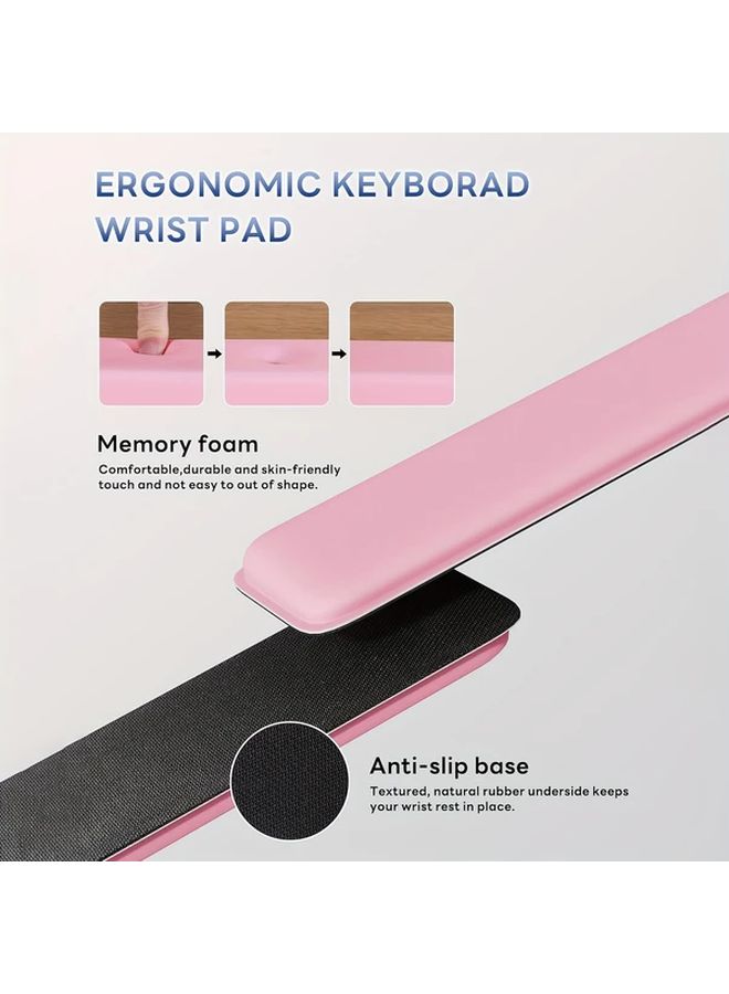 Pink Ergonomic Keyboard Wrist Rest Adjustable Height Non Slip Base Comfort Typing - Image 3