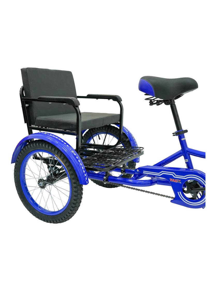 Vaux 16-Inch Sofa Tricycle – Sofa Comfortable Seat Design,Single Speed,Strong Steel Frame, Adjustable Seat, Chain Cover, 100% Assembled - Blue - Image 3
