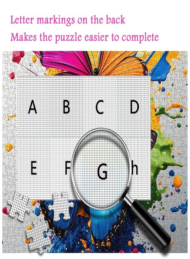 PICKFORU Butterfly Jigsaw Puzzles 1000 Pieces for Adults, Gradient Color Explosion Puzzles, Difficult Art Impossible Puzzle - Image 4