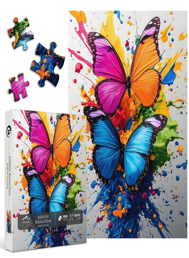 PICKFORU Butterfly Jigsaw Puzzles 1000 Pieces for Adults, Gradient Color Explosion Puzzles, Difficult Art Impossible Puzzle - Image 2