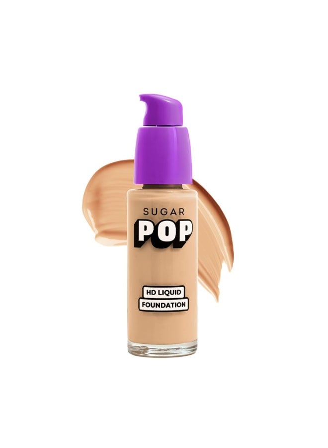 سكر بوب كريم أساس سائل SUGAR POP HD بعامل حماية من الشمس (SPF 30) | يدوم حتى 16 ساعة | تغطية كاملة | مقاوم للماء | لمسة نهائية مطفية | 30 مل - درجة 11 Apricot - Image 1