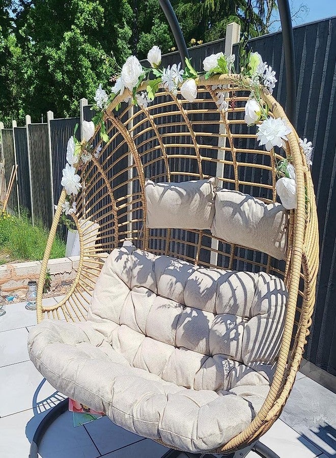 OrgMemory Peony Garland, Rose Flower Vine, 6' Floral Garland for Wedding Decor Home Table Runner Mantle Decoration (Ivory Peony Garland) - Image 2