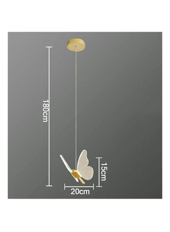 HOOKOR Modern erfly LED Pendant Light, Kitchen Island Gold Dimmable Single Hanging Lamp Ceiling, Nordic Gradient Blue Pink Chandelier for Girls Bedroom, Dining Room, Foyer Staircase Living Room - Image 2