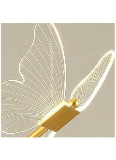 HOOKOR Modern erfly LED Pendant Light, Kitchen Island Gold Dimmable Single Hanging Lamp Ceiling, Nordic Gradient Blue Pink Chandelier for Girls Bedroom, Dining Room, Foyer Staircase Living Room  - Image 3