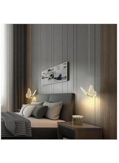 HOOKOR Modern erfly LED Pendant Light, Kitchen Island Gold Dimmable Single Hanging Lamp Ceiling, Nordic Gradient Blue Pink Chandelier for Girls Bedroom, Dining Room, Foyer Staircase Living Room  - Image 4