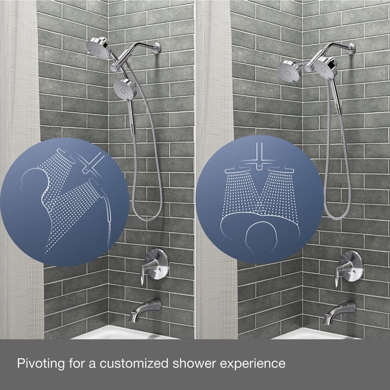 Kohler مجموعة دش متعددة الوظائف KOHLER 23218-G-CP Awaken 2 في 1، رأس دش دوار ومجموعة دش يدوي، 1.75 جالون في الدقيقة، كروم مصقول - Image 2
