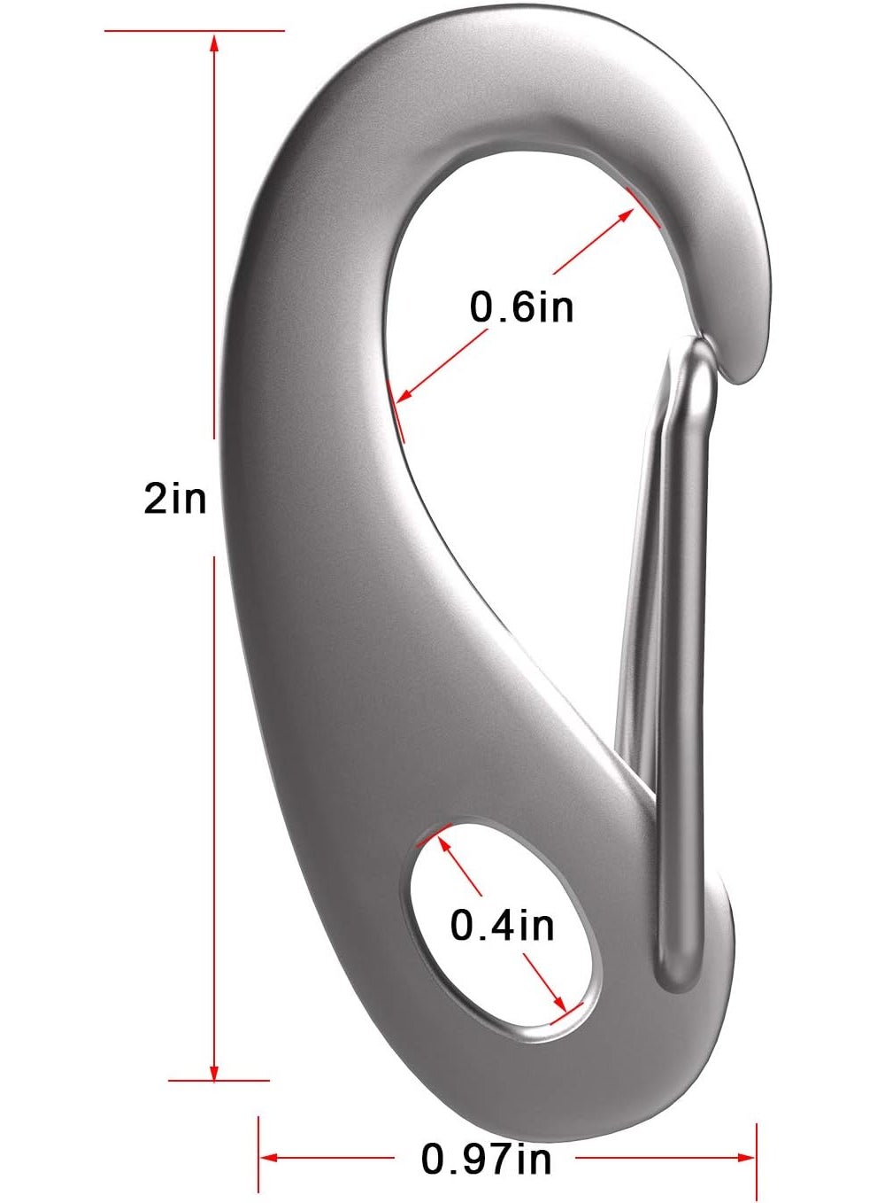OIIKI 4 Pack Stainless Snap Hook 220 lbs Spring Snap Hook Clip 2 Inch Heavy Duty Marine Grade 304 Quick Link Carabiner for Attachment with Poles for Keychains Curtains Flags in Camping Hiking Dog Leash  - Image 2