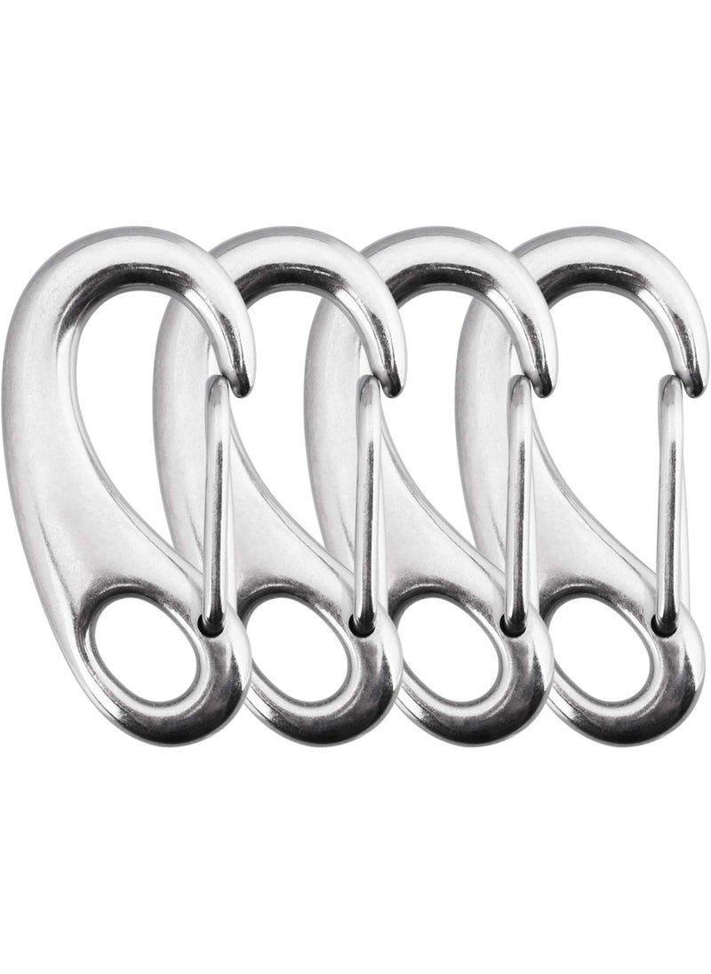 OIIKI 4 Pack Stainless Snap Hook 220 lbs Spring Snap Hook Clip 2 Inch Heavy Duty Marine Grade 304 Quick Link Carabiner for Attachment with Poles for Keychains Curtains Flags in Camping Hiking Dog Leash  - Image 3