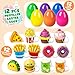 IJIGU 12 Pack Prefilled Easter Eggs with Food Squishy Toys Keychains Easter Eggs Filled for for Easter Egg Hunt Basket Stuffers Filler and Classroom Prize Supplies Party Favors - Image 4