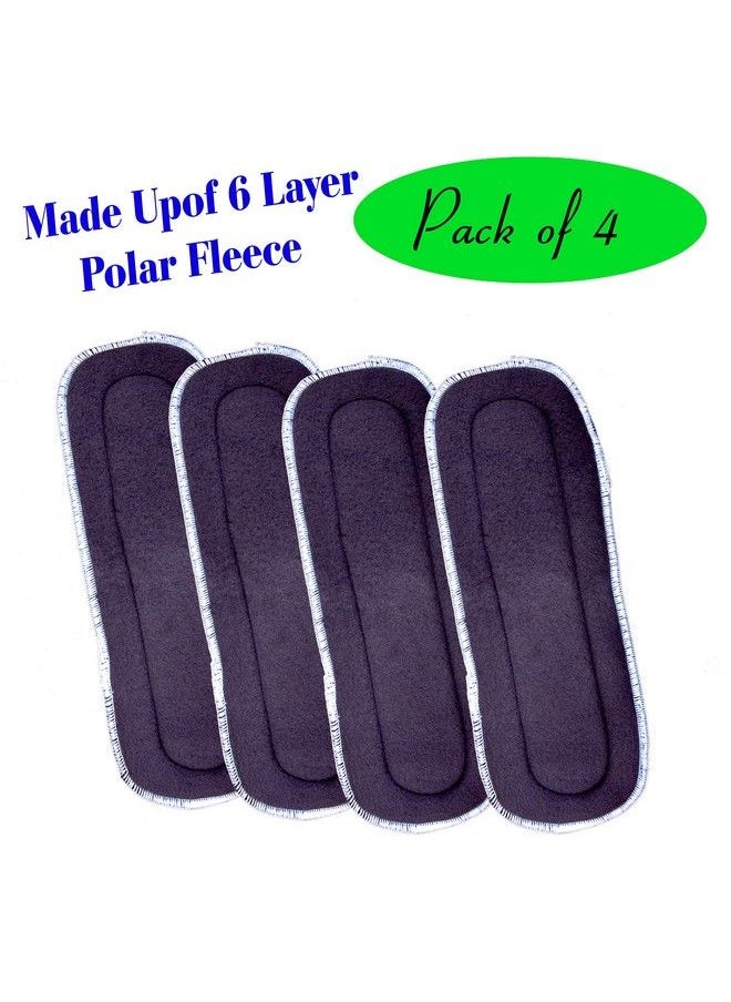 The Little Lookers Wet Free Insert For Diaper;Nappy Liners Charcoal Pad For Pocket Diapers; Polar Fleece 6 Layered Pad For Cloth Diaper Nappies For Newborns Babies Toddlers (Grey Pack Of 4)  - Image 3